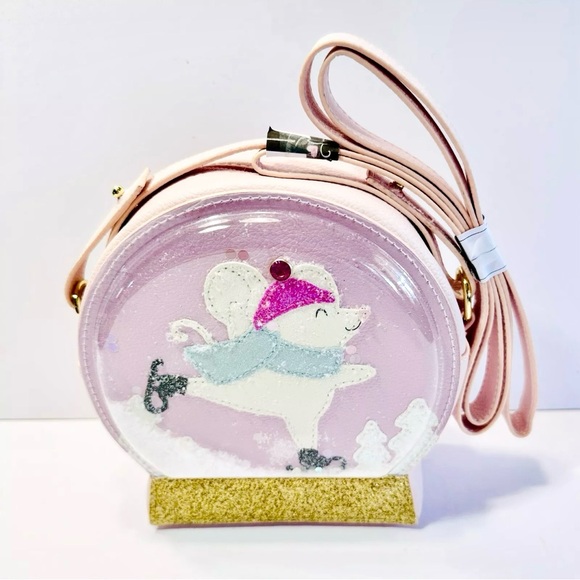 Bath & Body Works Snow Globe Mouse Crossbody Purse Cosmetic Bag Pink - Picture 1 of 16